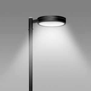 Poste com  Luminária LED redonda <br> PT 505