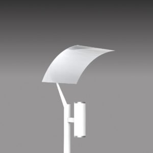 Poste rebatedor duplo facho PT 297, com duplo facho, estrutura em aço SAE 1020, e lâmpadas LED. Ideal para áreas externas, eficiência e garantia.