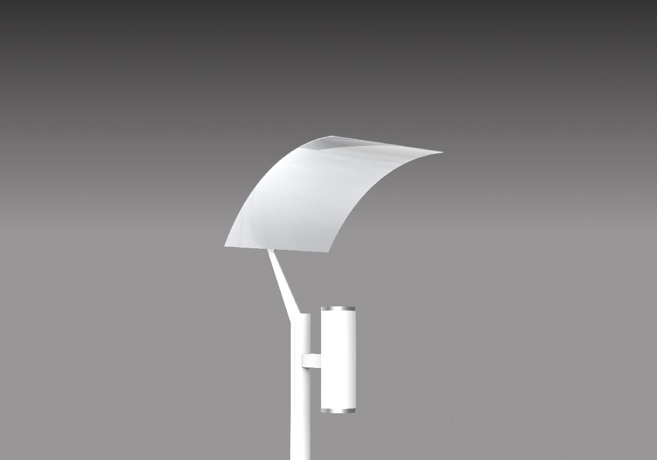 Poste rebatedor duplo facho PT 297, com duplo facho, estrutura em aço SAE 1020, e lâmpadas LED. Ideal para áreas externas, eficiência e garantia.